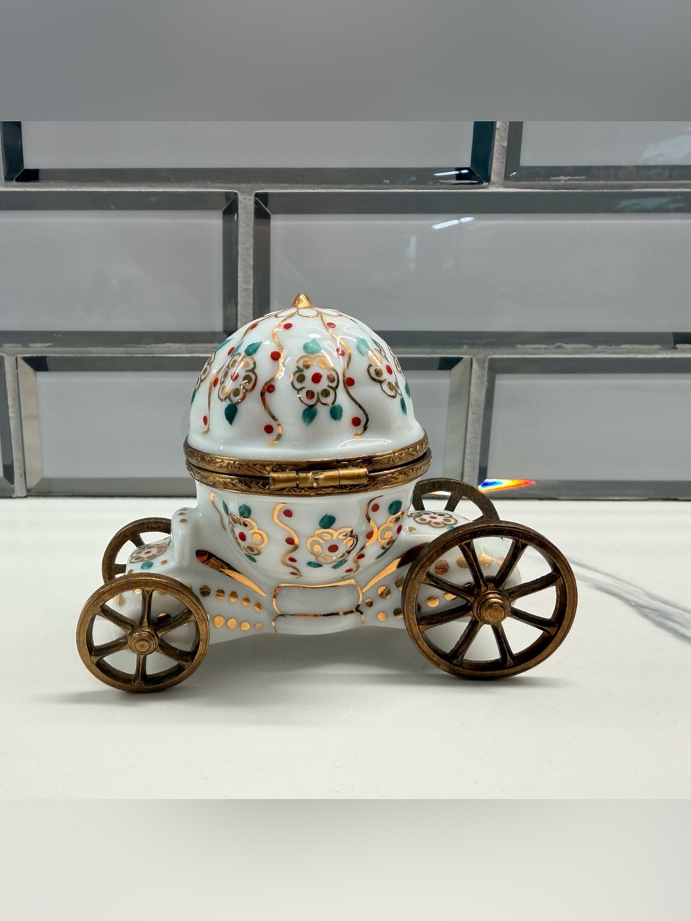 Limoges Cinderella’s Carriage Trinket Box with Slipper